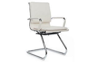 Конференц-кресло RV Chair HUGO 6003-3E Белая экокожа фото