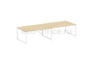 Стол переговорный (2 столешницы) METAL SYSTEM STYLE БО.ПРГ-2.5 Акация Лорка / Белый металл фото