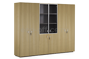 Шкаф комби х2 + гардероб + для бумаг ENZO 109 733 ECL-L 51 Эвкалипт Светлый / Хром металл фото