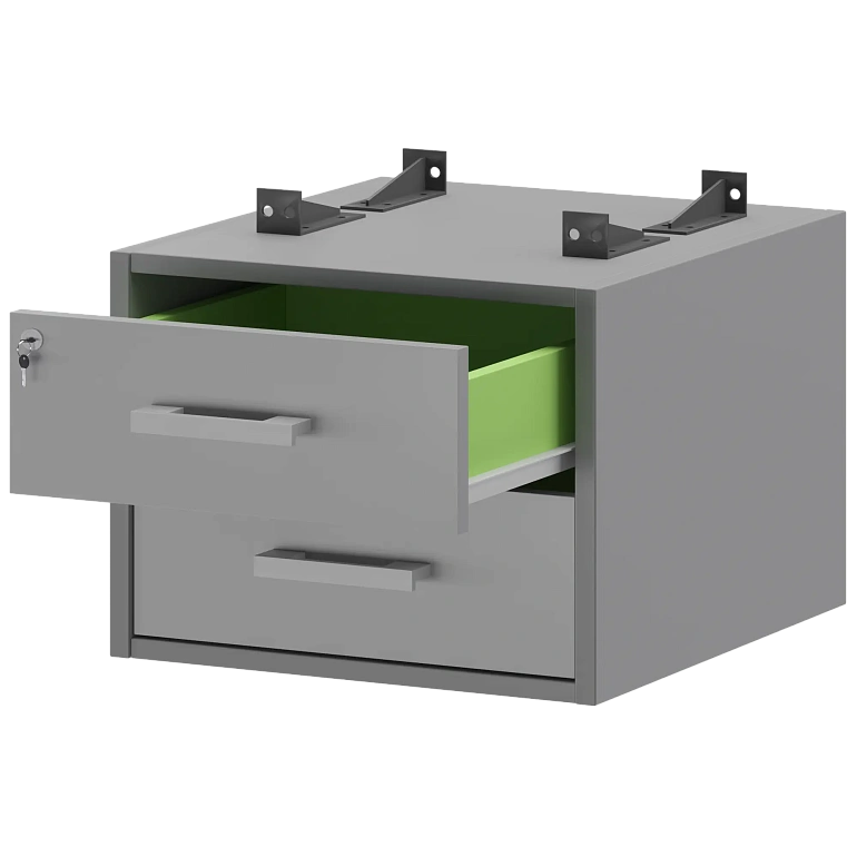 тумба подвесная для столов на м/каркасе гл.600 мм protech амт2-02ц.60 серый фото