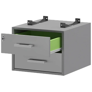 Тумба подвесная для столов на м/каркасе гл.600 мм Protech АМТ2-02Ц.60 Серый фото