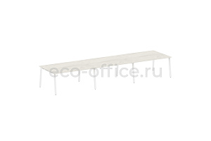 Стол переговорный (3 столешницы) METAL SYSTEM STYLE БА.ПРГ-3.4 Дуб Наварра / Белый металл фото