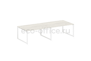 Стол переговорный (2 столешницы) METAL SYSTEM STYLE БО.ПРГ-2.4 Дуб Наварра / Белый металл фото