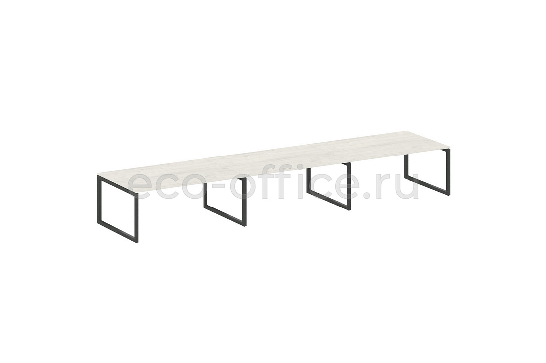 Стол переговорный (3 столешницы) METAL SYSTEM QUATTRO 5x5 50БО.ПРГ-3.5 Дуб Наварра / Антрацит металл   стоимость