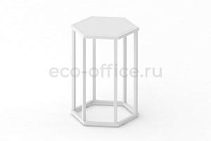 Стол журнальный HEX-600 Белый / Белый металл фото