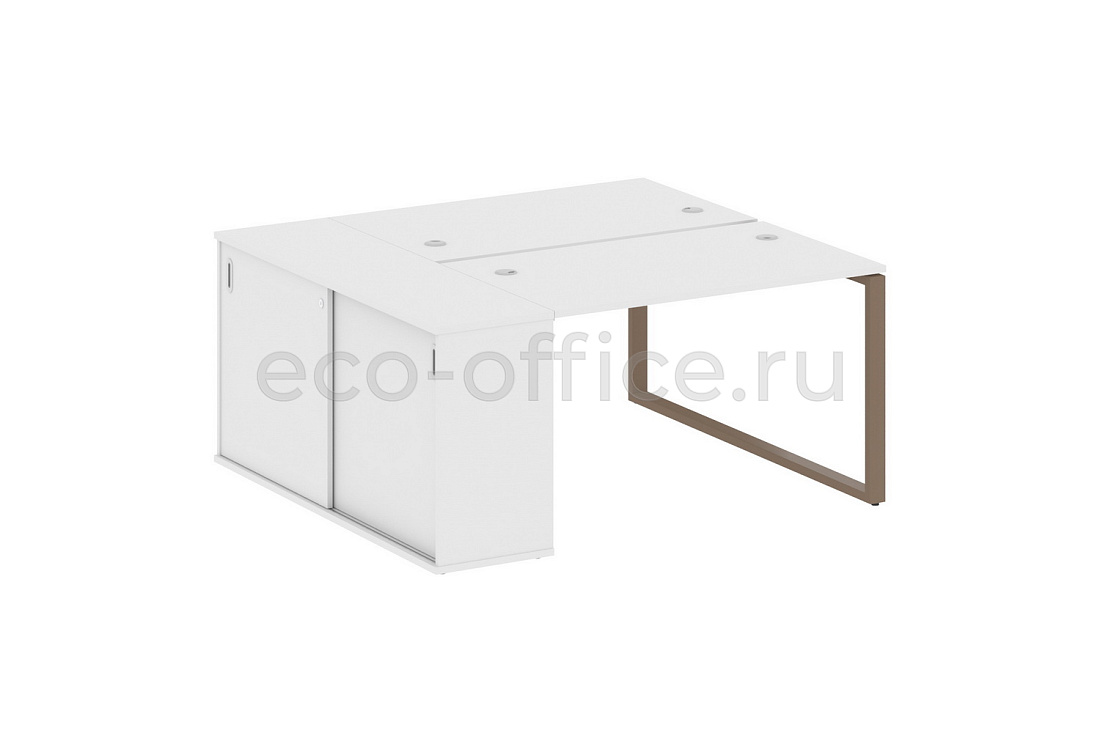 Рабочая станция с опорным шкафом-купе METAL SYSTEM STYLE БО.РС-СШК-1.2 Белый / Мокко металл  стоимость
