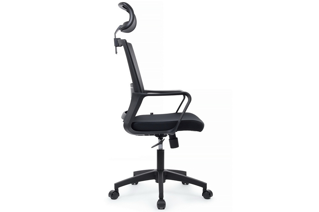кресло rv chair mint p1029hbe чёрная сетка / чёрная ткань фото