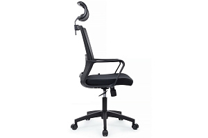 Кресло RV Chair MINT P1029HBE Чёрная сетка / Чёрная ткань фото
