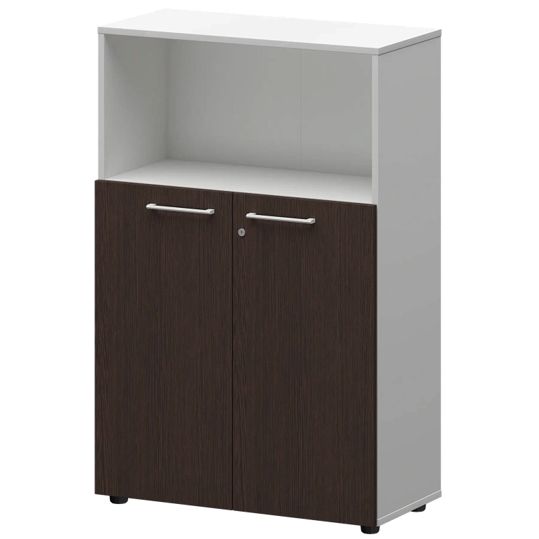 шкаф средний с нишей protech смш38.28f(б) дуб венге/белый фото