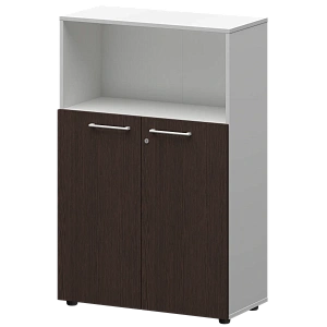 Шкаф средний с нишей Protech СМШ38.28F(Б) Дуб венге/Белый фото