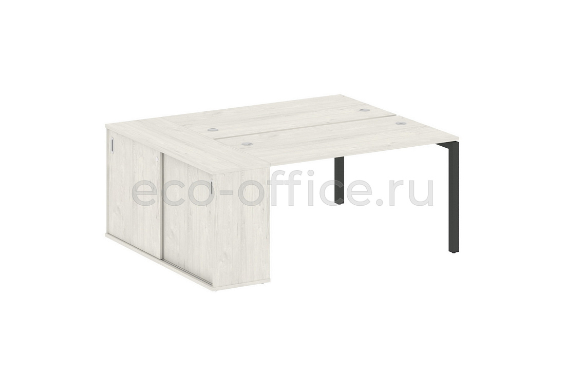 Рабочая станция с опорным шкафом-купе METAL SYSTEM QUATTRO 5X5 50БП.РС-СШК-1.3 Дуб Наварра / Антрацит металл  купить в Москве