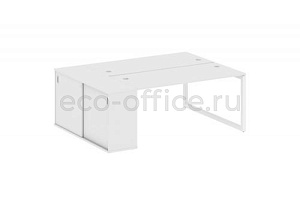 Рабочая станция с опорным шкафом-купе METAL SYSTEM QUATTRO 5x5 50БО.РС-СШК-1.4 Белый / Белый металл фото