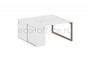 Рабочая станция с опорным шкафом-купе METAL SYSTEM QUATTRO 5x5 50БО.РС-СШК-1.2 Белый / Мокко металл фото