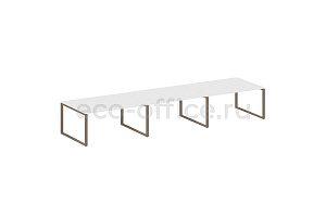 Стол переговорный (3 столешницы) METAL SYSTEM STYLE БО.ПРГ-3.4 Белый / Мокко металл фото