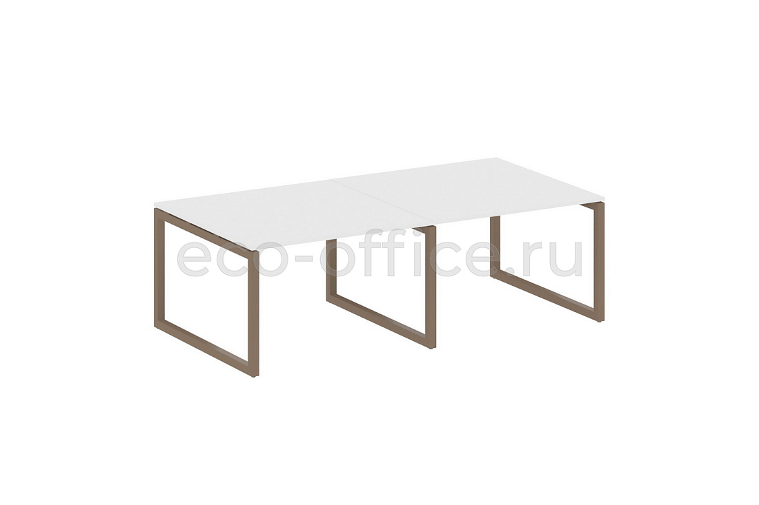 Стол переговорный (2 столешницы) METAL SYSTEM QUATTRO 5x5 50БО.ПРГ-2.2 Белый / Мокко металл  стоимость