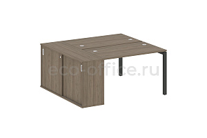 Рабочая станция с опорным шкафом-купе METAL SYSTEM QUATTRO 5X5 50БП.РС-СШК-1.2 Вяз Благородный / Антрацит металл фото