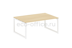 Стол переговорный (1 столешница) METAL SYSTEM QUATTRO 5x5 50БО.ПРГ-1.5 Акация Лорка / Белый металл фото