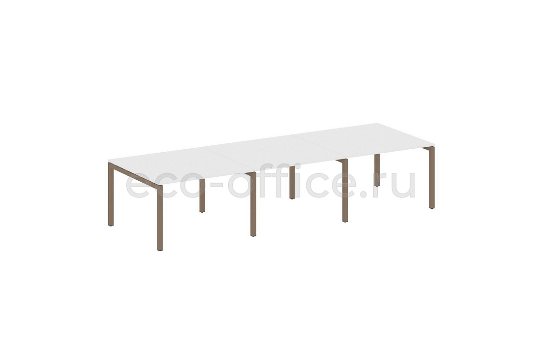 Стол переговорный (3 столешницы) METAL SYSTEM QUATTRO 5x5 50БП.ПРГ-3.2 Белый / Мокко металл  стоимость