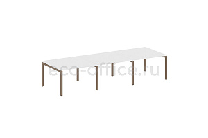 Стол переговорный (3 столешницы) METAL SYSTEM QUATTRO 5x5 50БП.ПРГ-3.2 Белый / Мокко металл фото