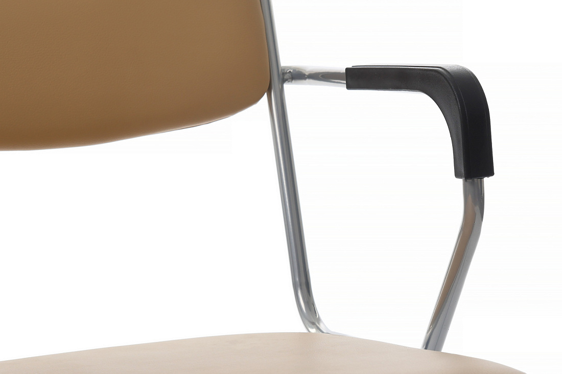 кресло rv chair nix plus omkl-04 бежевая экокожа / хром металл фото