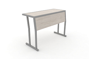 Стол учебный двухместный с царгой DESK DK-1100SP Денвер Светлый / Серый металл фото