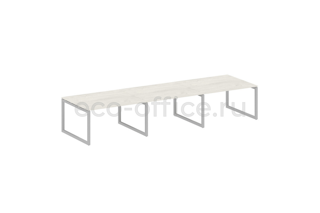 Стол переговорный (3 столешницы) METAL SYSTEM QUATTRO 5x5 50БО.ПРГ-3.3 Дуб Наварра / Серый металл  стоимость