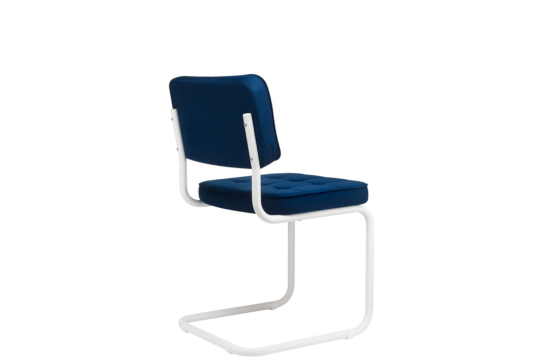 комплект конференц-кресел eco-chair colombo comfort clm-05 синий велюр / белый металл фото