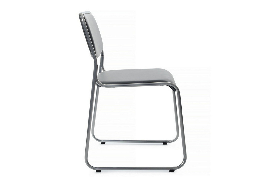 кресло rv chair nix omkl-01 серая экокожа / хром металл фото