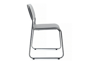 Кресло RV Chair NIX OMKL-01 Серая экокожа / Хром металл фото