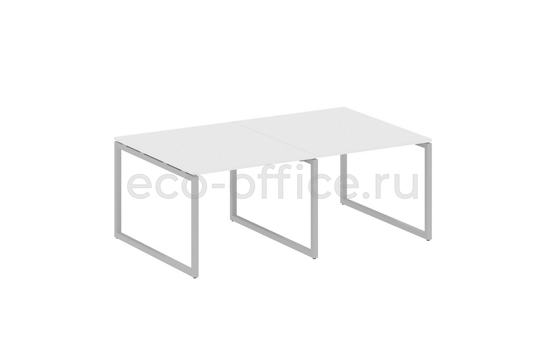 Стол переговорный (2 столешницы) METAL SYSTEM QUATTRO 4x4 40БО.ПРГ-2.1 Белый / Серый металл  стоимость