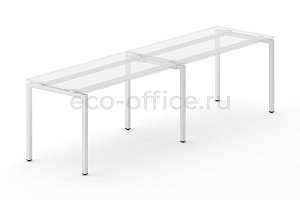 Металлокаркас на П-образных опорах 40x40 для рабочей станции 2000*720 Белый металл фото