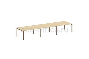 Стол переговорный (3 столешницы) METAL SYSTEM QUATTRO 5x5 50БП.ПРГ-3.4 Акация Лорка / Мокко металл фото