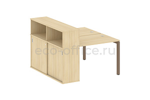 Рабочая станция с опорным шкафом-купе METAL SYSTEM QUATTRO 5x5 50БП.РС-СШК-2.1 Акация Лорка / Мокко металл фото