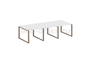 Стол переговорный (3 столешницы) METAL SYSTEM STYLE БО.ПРГ-3.1 Белый / Мокко металл фото