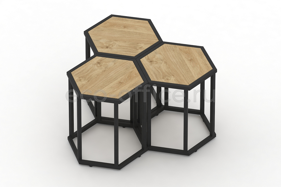 Стол журнальный HEX-450 Тиквуд Светлый / Чёрный металл  стоимость