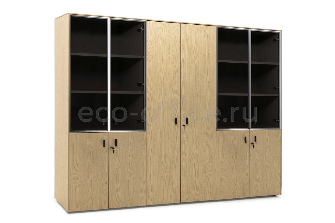 Шкаф комби х2 + гардероб EXE 101 731 OAK 09 Дуб Светлый / Чёрный  стоимость