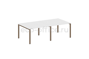 Стол переговорный (2 столешницы) METAL SYSTEM STYLE БП.ПРГ-2.2 Белый / Мокко металл фото