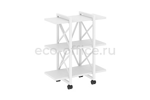 Стеллаж на колесных опорах LOFT VR.L-MST.K-3.4V Белый Бриллиант / Белый металл фото
