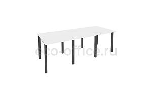 Стол переговорный (3 столешницы) ONIX O.MP-PRG-3.0 Белый Бриллиант / Антрацит металл фото