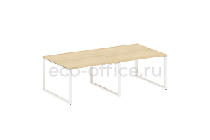 Стол переговорный (2 столешницы) METAL SYSTEM STYLE БО.ПРГ-2.2 Акация Лорка / Белый металл фото
