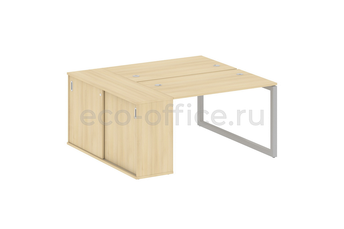 Рабочая станция с опорным шкафом-купе METAL SYSTEM QUATTRO 5x5 50БО.РС-СШК-1.2 Акация Лорка / Серый металл  стоимость