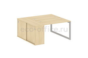 Рабочая станция с опорным шкафом-купе METAL SYSTEM QUATTRO 5x5 50БО.РС-СШК-1.2 Акация Лорка / Серый металл фото