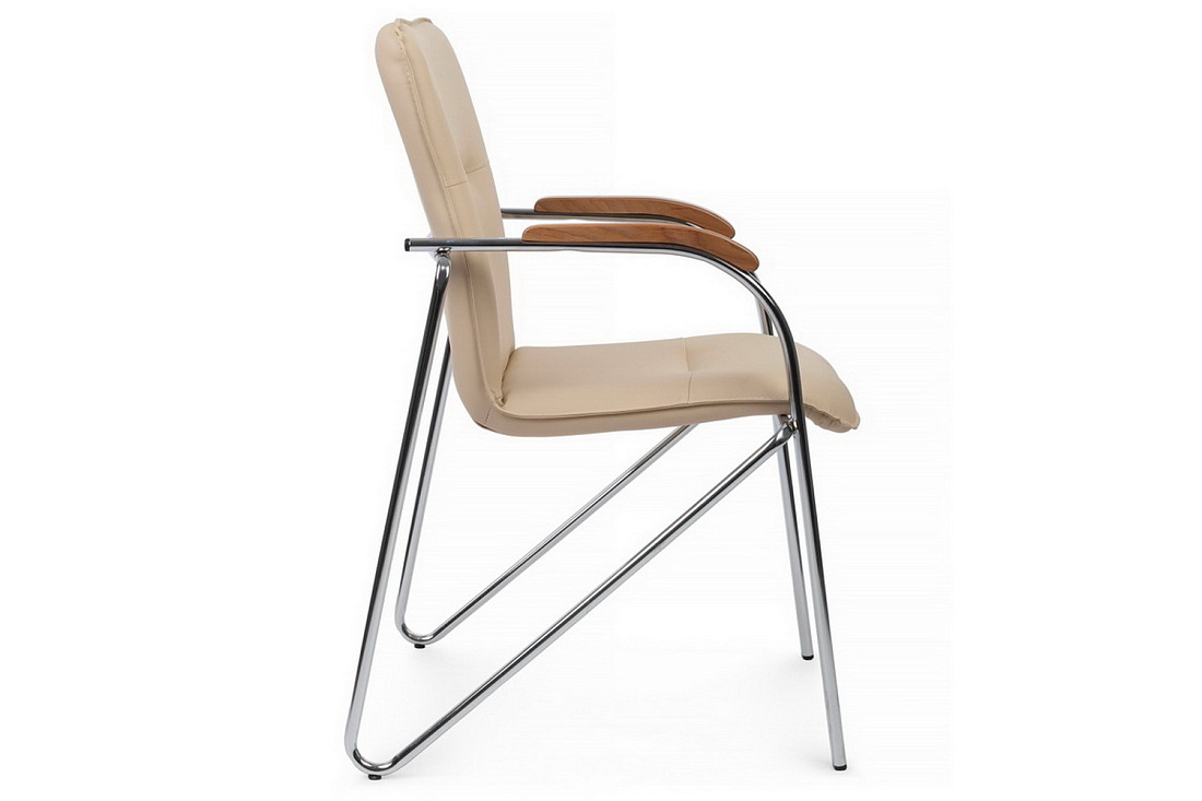 конференц-кресло rv chair самба на гальванических опорах smb-02h бежевая экокожа фото