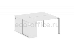 Рабочая станция с опорным шкафом-купе METAL SYSTEM QUATTRO 4x4 40БП.РС-СШК-1.2 Белый / Серый металл фото
