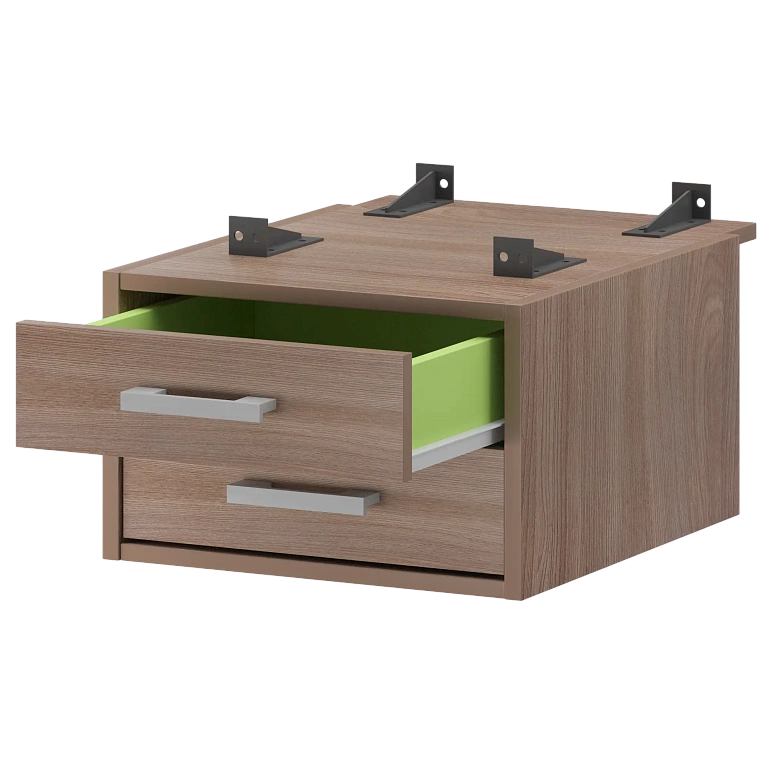 тумба подвесная для столов на м/каркасе гл.730 мм protech амт2-02.73 темный шимо фото