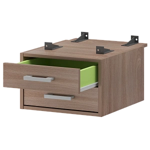 Тумба подвесная для столов на м/каркасе гл.730 мм Protech АМТ2-02.73 Темный шимо фото