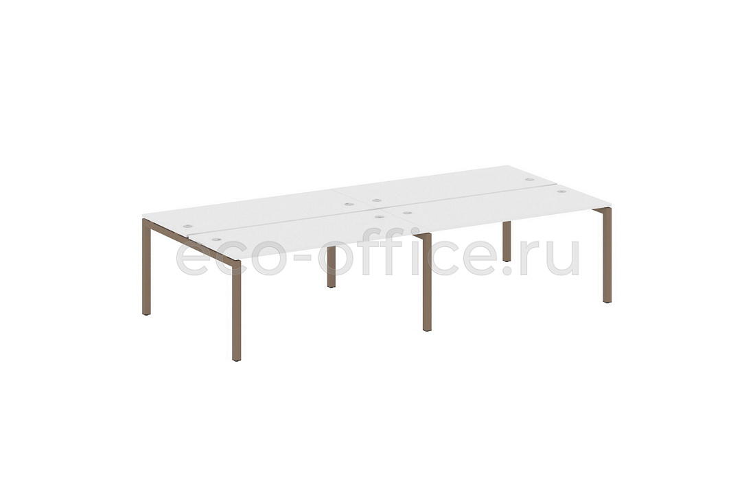Рабочая станция на 4 рабочих места METAL SYSTEM QUATTRO 5x5 50БП.СМ-4.4 Белый / Мокко металл  стоимость