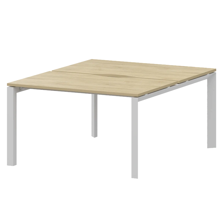 бенч двойной на 2 рабочих места на металлокаркасе protech нтмп.п.б2-120 баттл рок/белый фото