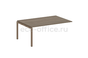 Проходной наборный элемент переговорного стола METAL SYSTEM QUATTRO 5x5 50БП.ППРГ-5 Вяз Благородный / Мокко металл фото