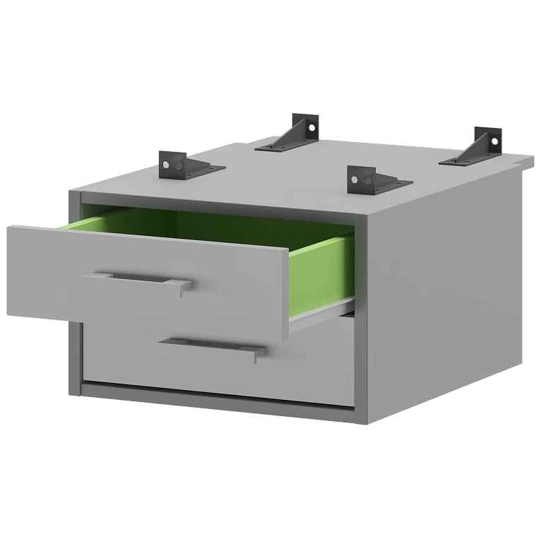 тумба подвесная для столов на м/каркасе гл.730 мм protech амт2-02.73 серый фото